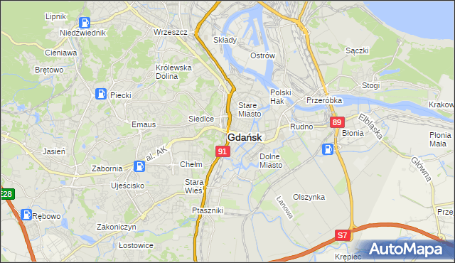 mapa Gdańska, Gdańsk na mapie Targeo