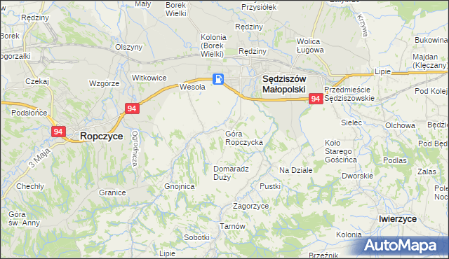 mapa Góra Ropczycka, Góra Ropczycka na mapie Targeo