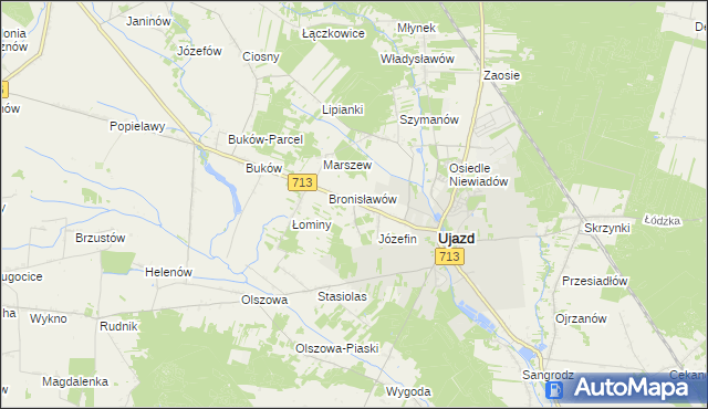 mapa Konstancin gmina Ujazd, Konstancin gmina Ujazd na mapie Targeo