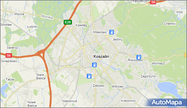 mapa Koszalina, Koszalin na mapie Targeo