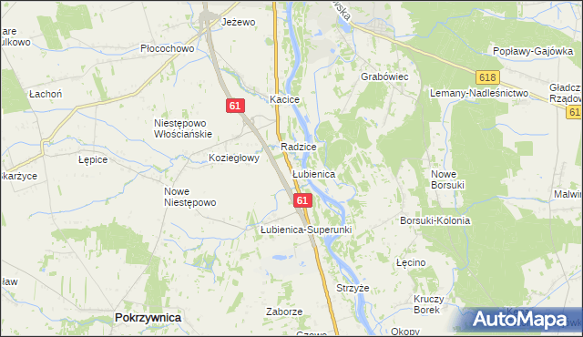 mapa Łubienica, Łubienica na mapie Targeo