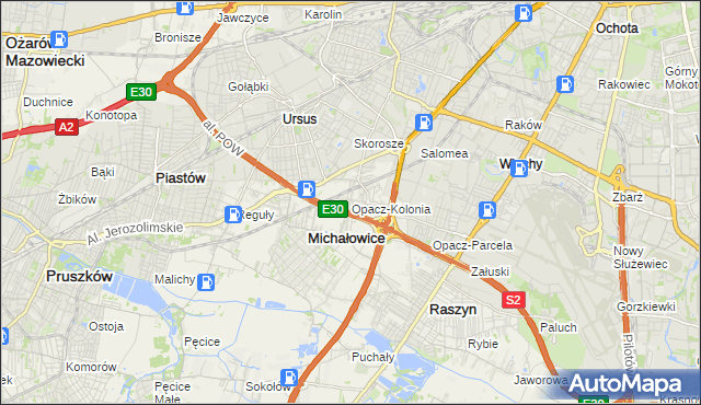 mapa Opacz-Kolonia, Opacz-Kolonia na mapie Targeo