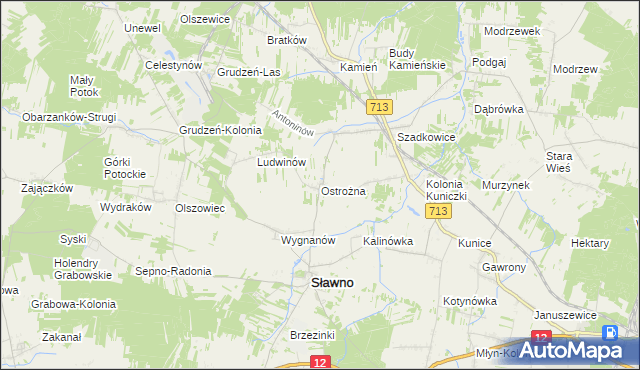 mapa Ostrożna, Ostrożna na mapie Targeo