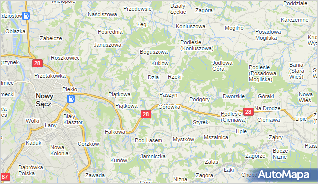 mapa Paszyn, Paszyn na mapie Targeo