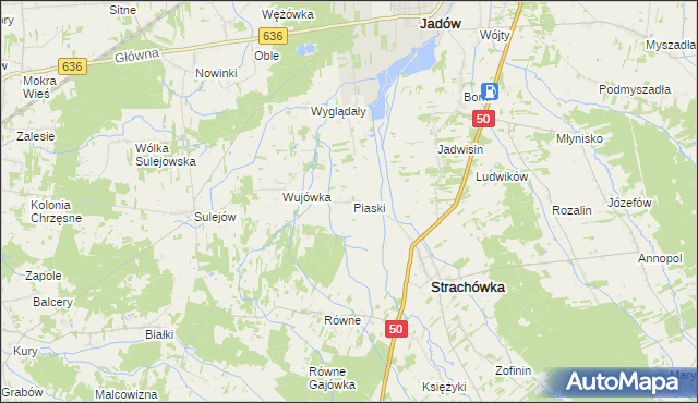 mapa Piaski gmina Strachówka, Piaski gmina Strachówka na mapie Targeo