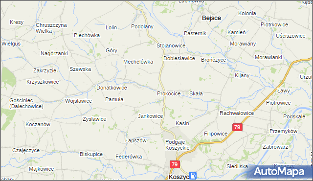 mapa Prokocice, Prokocice na mapie Targeo