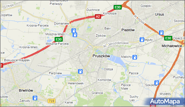 mapa Pruszków, Pruszków na mapie Targeo