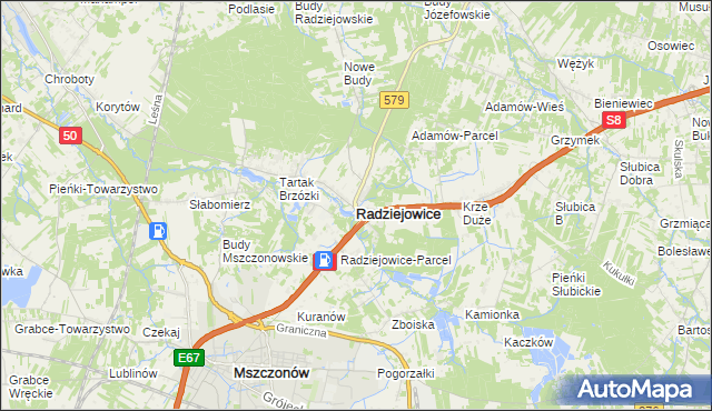 mapa Radziejowice, Radziejowice na mapie Targeo
