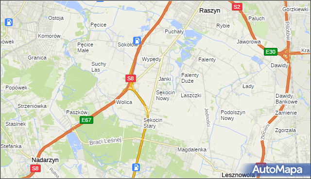 mapa Sękocin Nowy, Sękocin Nowy na mapie Targeo