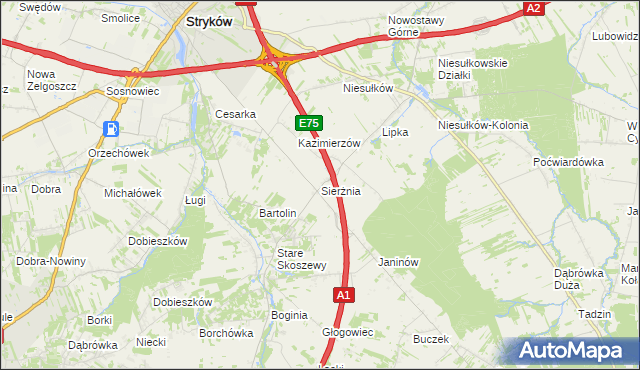 mapa Sierżnia, Sierżnia na mapie Targeo