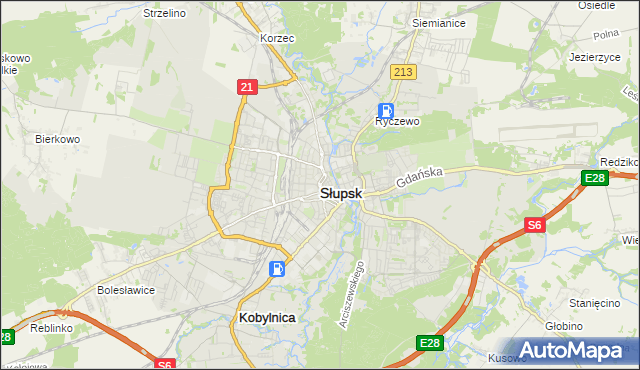 mapa Słupska, Słupsk na mapie Targeo