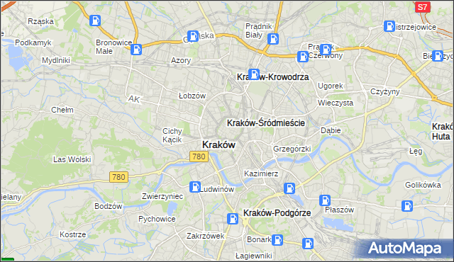 mapa Stare Miasto gmina Kraków, Stare Miasto gmina Kraków na mapie Targeo