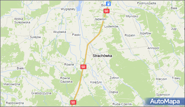 mapa Strachówka, Strachówka na mapie Targeo