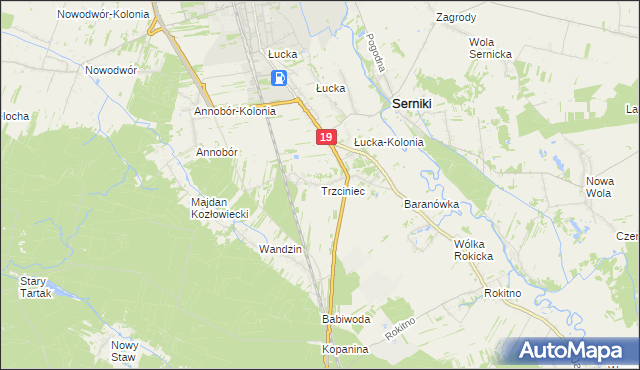 mapa Trzciniec gmina Lubartów, Trzciniec gmina Lubartów na mapie Targeo