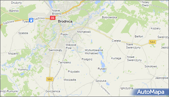 mapa Wybudowanie Michałowo, Wybudowanie Michałowo na mapie Targeo