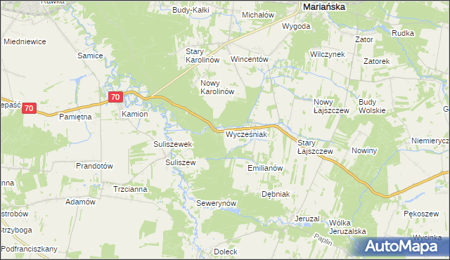 mapa Wycześniak, Wycześniak na mapie Targeo