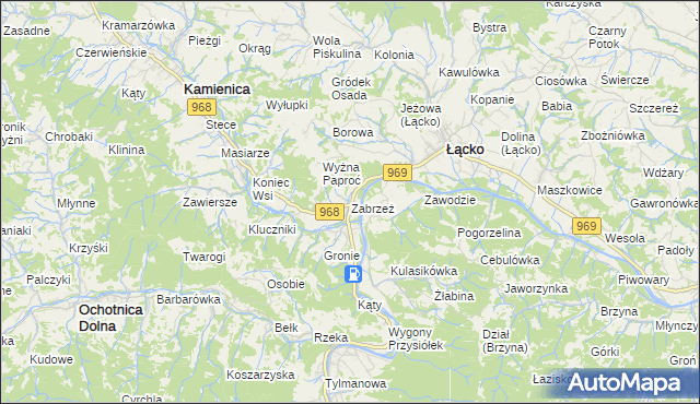 mapa Zabrzeż, Zabrzeż na mapie Targeo