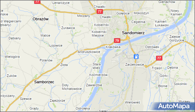 mapa Zawisełcze, Zawisełcze na mapie Targeo