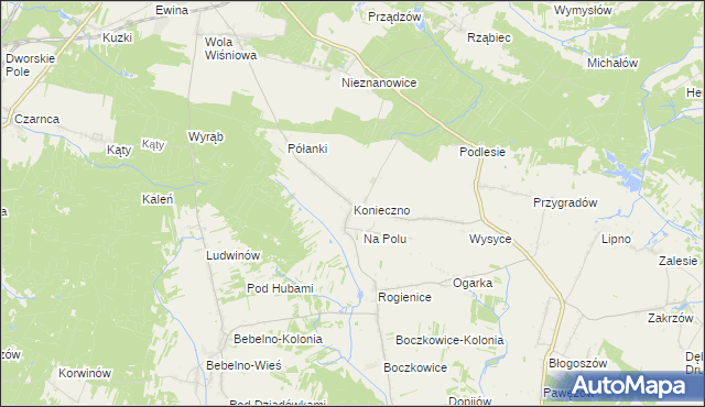 mapa Konieczno, Konieczno na mapie Targeo