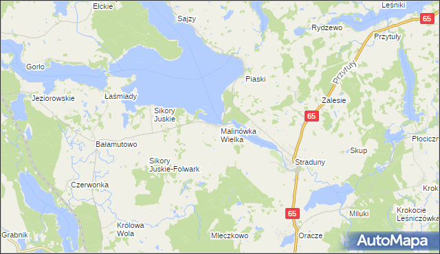 mapa Malinówka Wielka, Malinówka Wielka na mapie Targeo