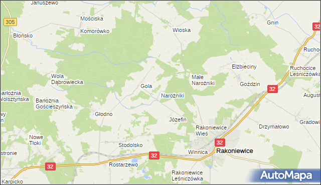 mapa Narożniki, Narożniki na mapie Targeo