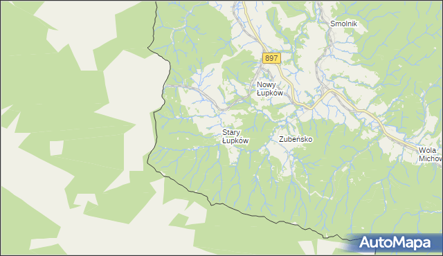 mapa Stary Łupków, Stary Łupków na mapie Targeo