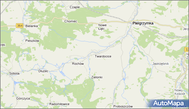 mapa Twardocice, Twardocice na mapie Targeo