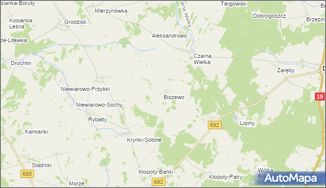 mapa Biszewo, Biszewo na mapie Targeo