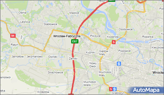 mapa Fabryczna, Fabryczna na mapie Targeo