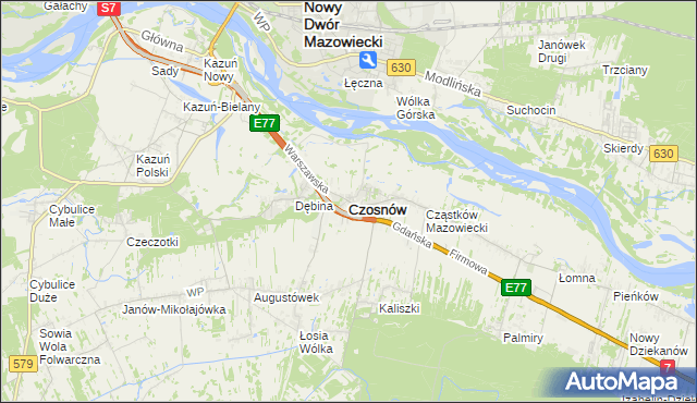 mapa Czosnów, Czosnów na mapie Targeo