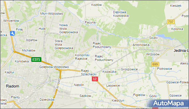mapa Rajec Poduchowny, Rajec Poduchowny na mapie Targeo