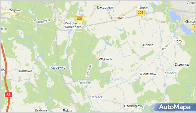 mapa Leszczno, Leszczno na mapie Targeo