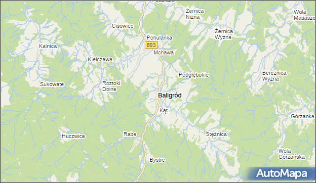 mapa Baligród, Baligród na mapie Targeo