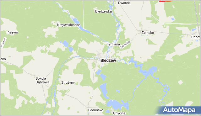 mapa Bledzew, Bledzew na mapie Targeo