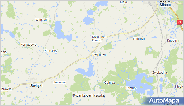 mapa Kwiecewo, Kwiecewo na mapie Targeo