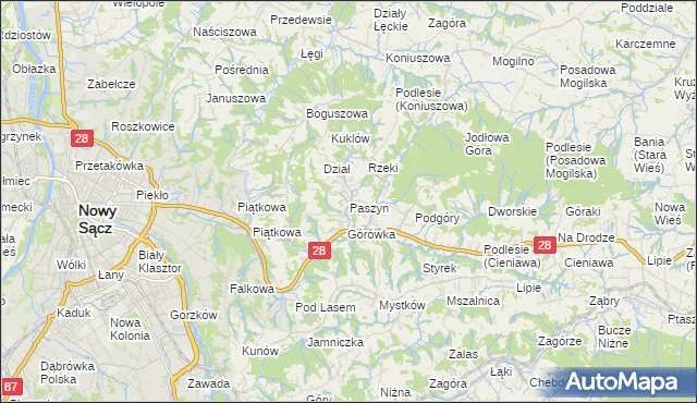 mapa Paszyn, Paszyn na mapie Targeo