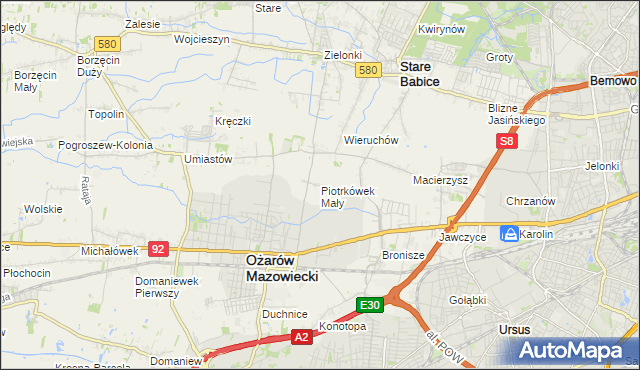 mapa Piotrkówek Mały, Piotrkówek Mały na mapie Targeo
