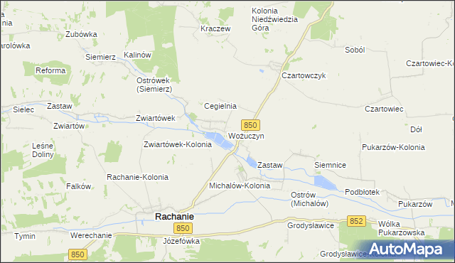 mapa Wożuczyn, Wożuczyn na mapie Targeo