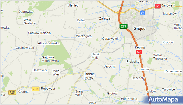 mapa Belsk Mały, Belsk Mały na mapie Targeo