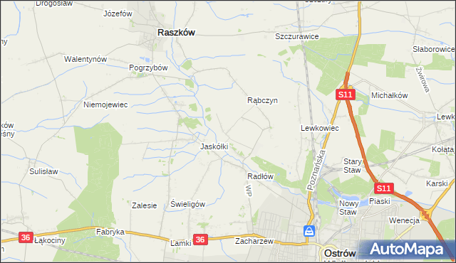 mapa Jelitów gmina Raszków, Jelitów gmina Raszków na mapie Targeo