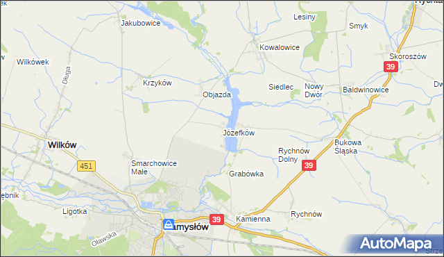 mapa Józefków gmina Namysłów, Józefków gmina Namysłów na mapie Targeo