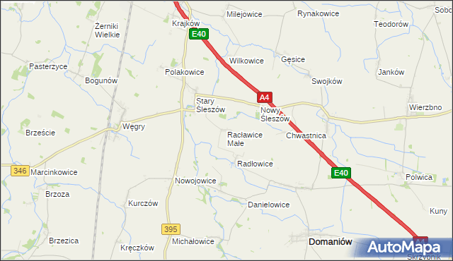 mapa Racławice Małe, Racławice Małe na mapie Targeo