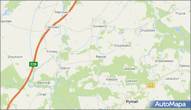 mapa Rębice, Rębice na mapie Targeo