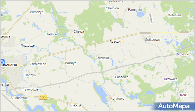 mapa Rzecko, Rzecko na mapie Targeo