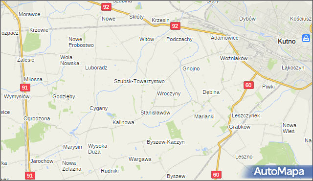 mapa Wroczyny, Wroczyny na mapie Targeo