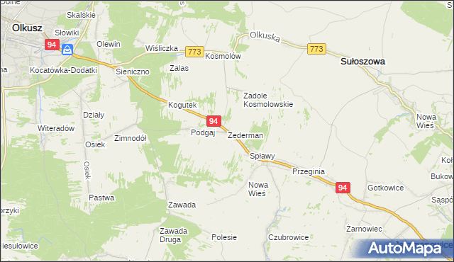 mapa Zederman, Zederman na mapie Targeo