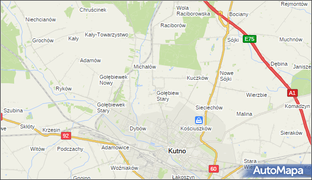 mapa Gołębiew Stary, Gołębiew Stary na mapie Targeo