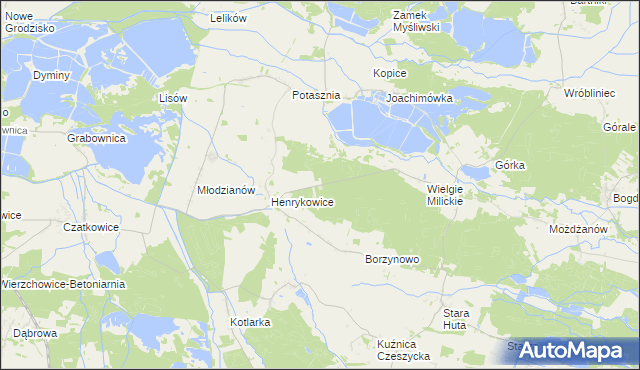 mapa Henrykowice Gajówka, Henrykowice Gajówka na mapie Targeo