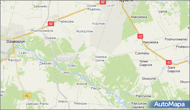 mapa Niwiska Górne, Niwiska Górne na mapie Targeo