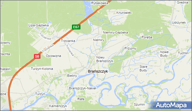 mapa Nowy Brańszczyk, Nowy Brańszczyk na mapie Targeo